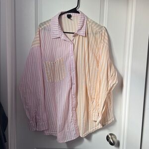 Wild Fable Pink and Orange Striped Button Down Shirt
